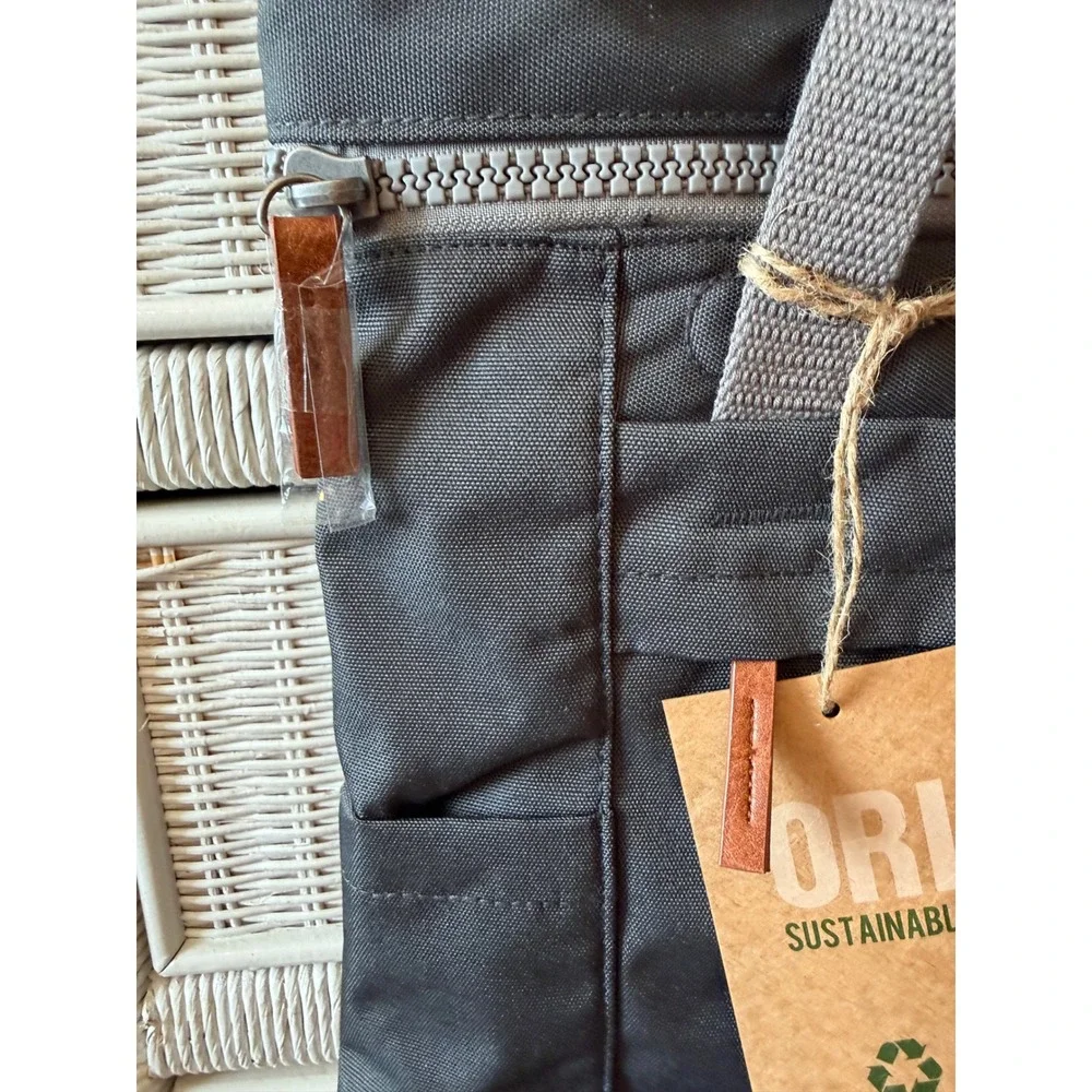 ORI London Finchley A Sustainable Small Backpack Carbon Grey Recycled Bag NEW